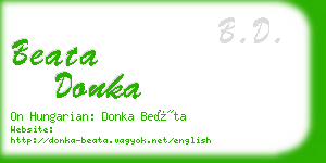 beata donka business card